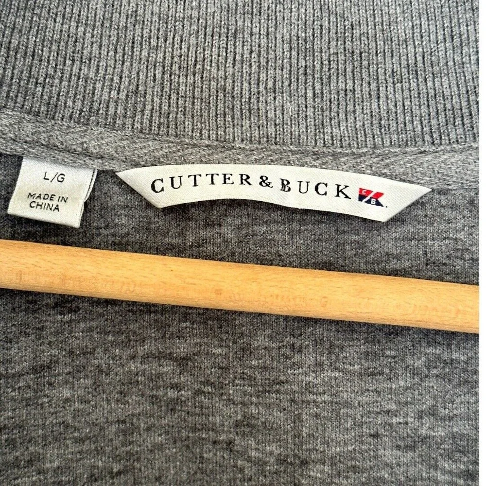 Cutter & Buck Sweater Men’s Size Large Gray 1/4 Zip Pullover 100% Cotton - Picture 8 of 11